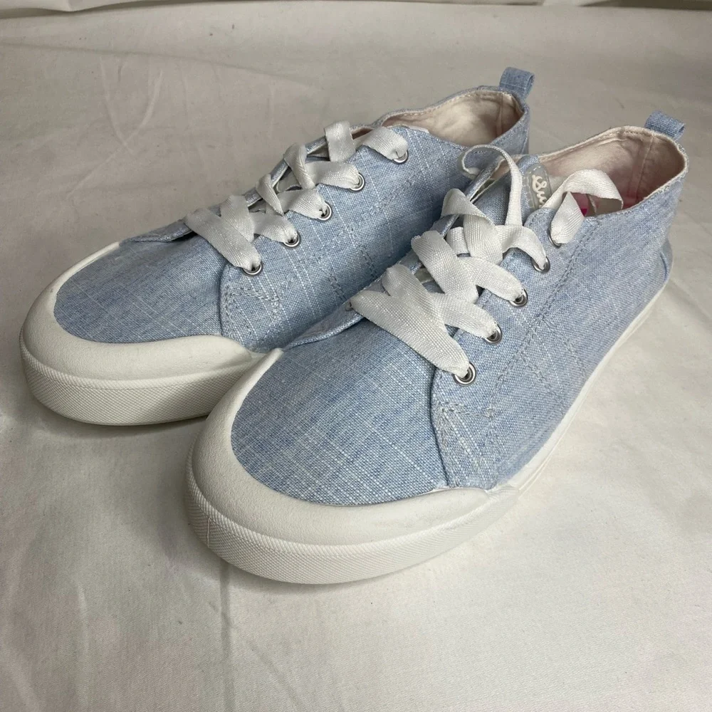 Sugar Womens Festival Light Blue Lace Up Sneaker 9.5M